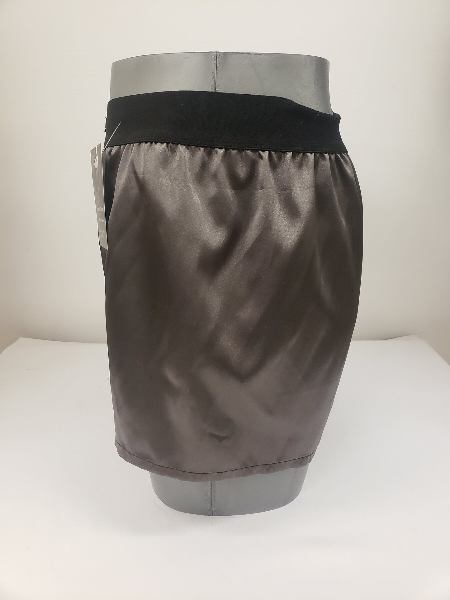 Silver satin boxer shorts for men made in France