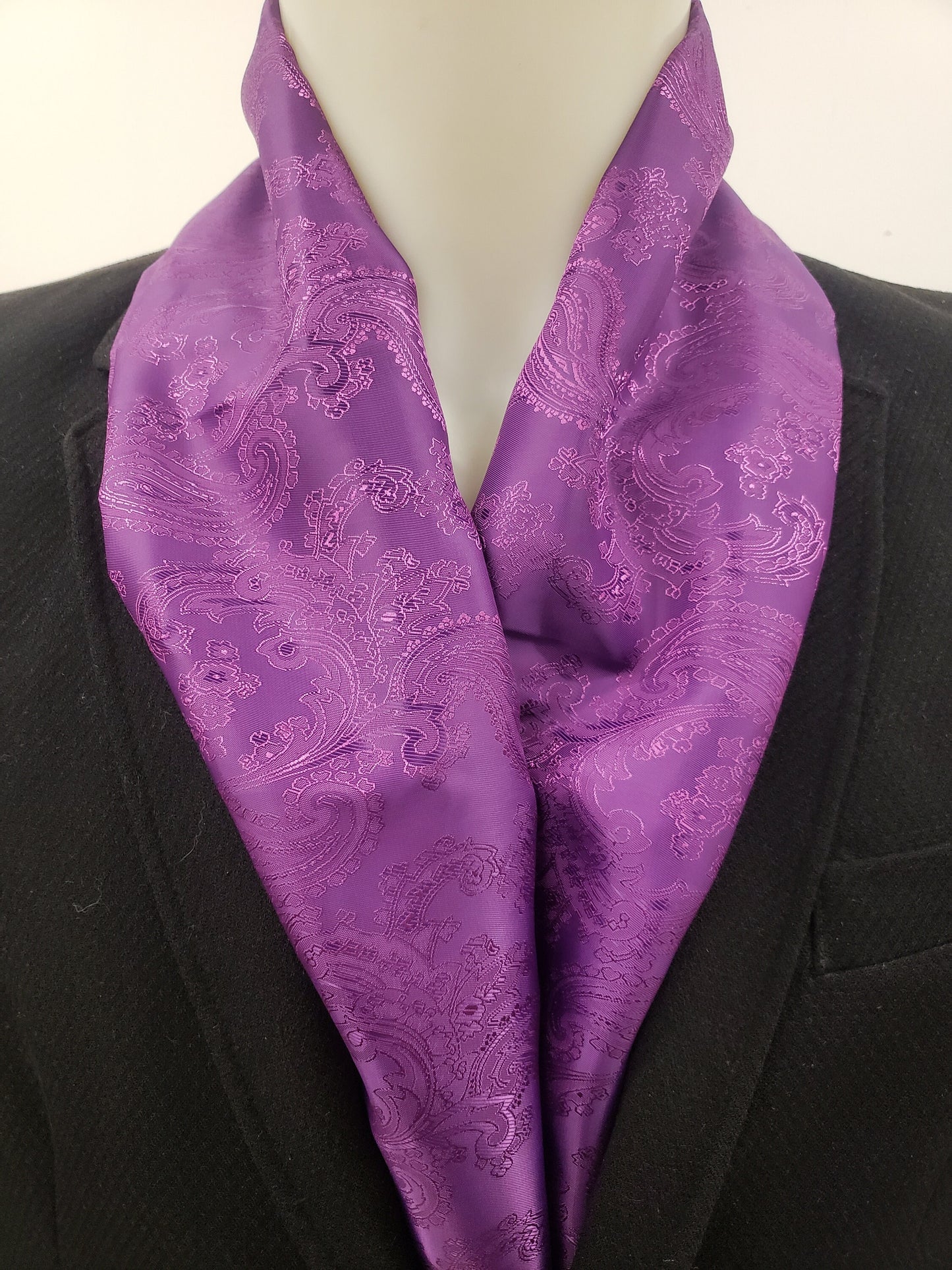 Double-sided pure Silk scarf with a paisley motif "20X140 cm",Hand made in France