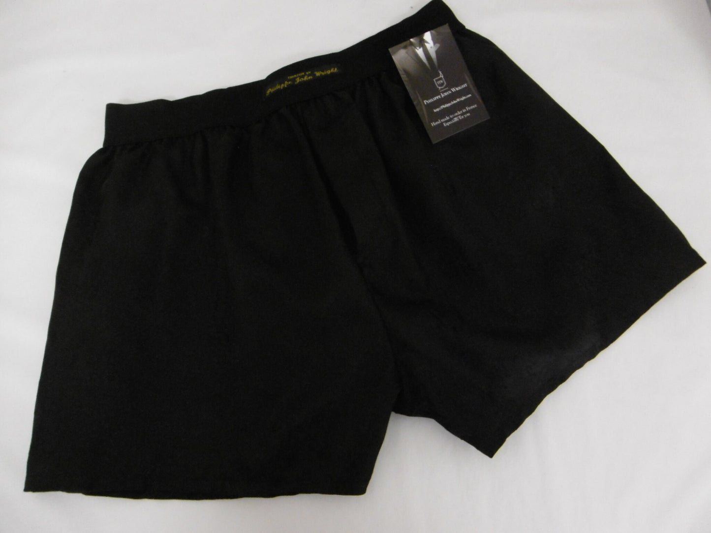 Gold and Black Two silk boxer shorts double bundle paisley pattern made in France