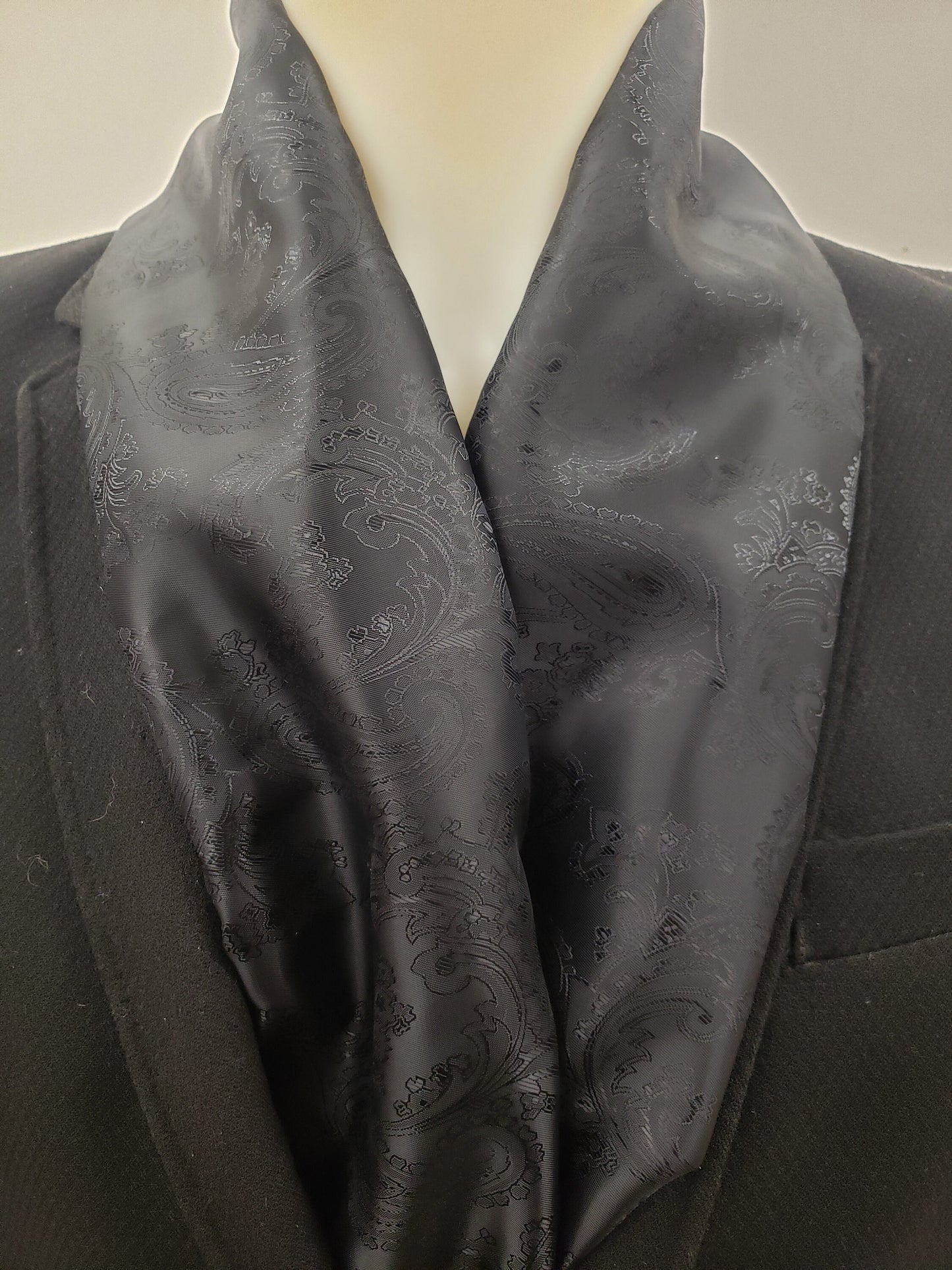 Double-sided pure Silk scarf with a paisley motif "20X140 cm",Hand made in France