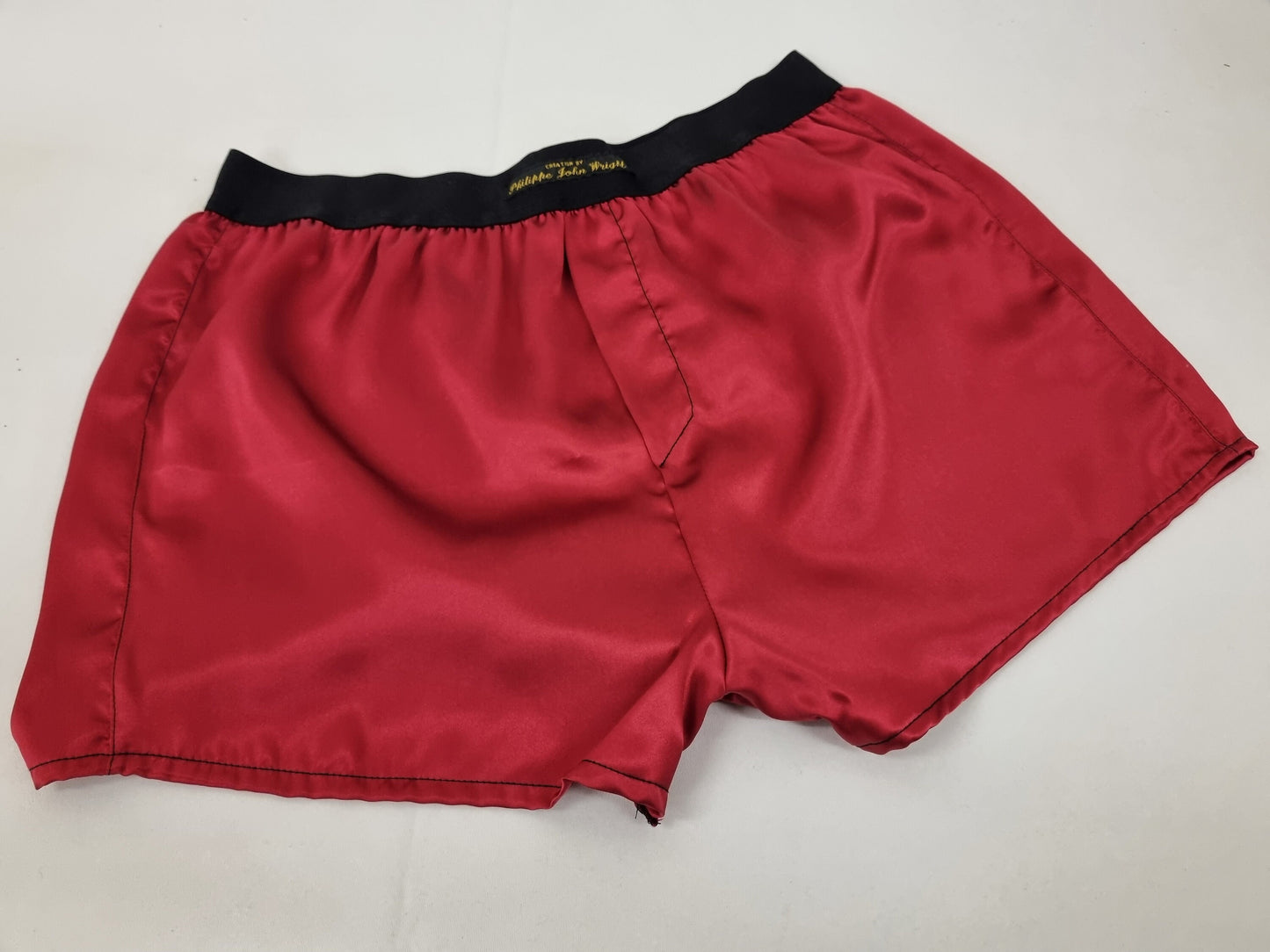 High quality burgundy red Silk boxer shorts made in France