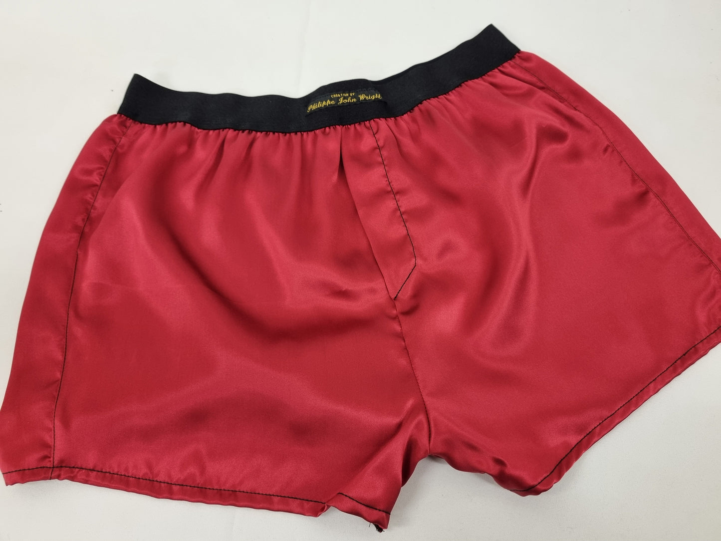 High quality burgundy red Silk boxer shorts made in France
