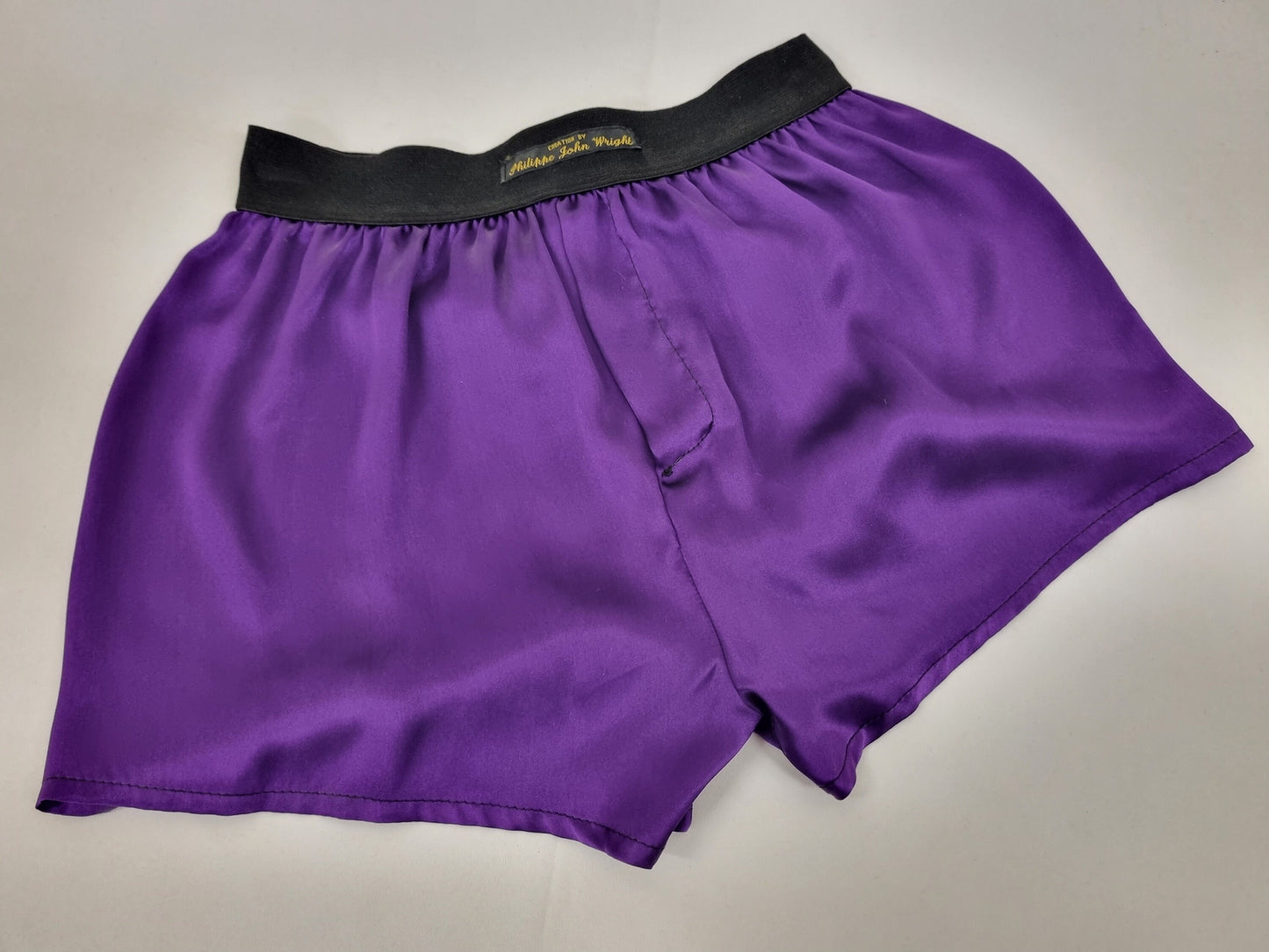 High quality royal purple Silk boxer shorts made in France
