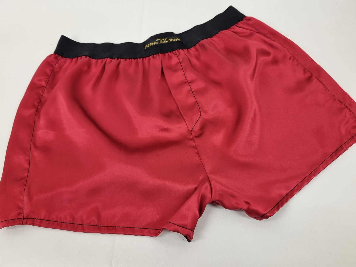 High quality burgundy red Silk boxer shorts made in France