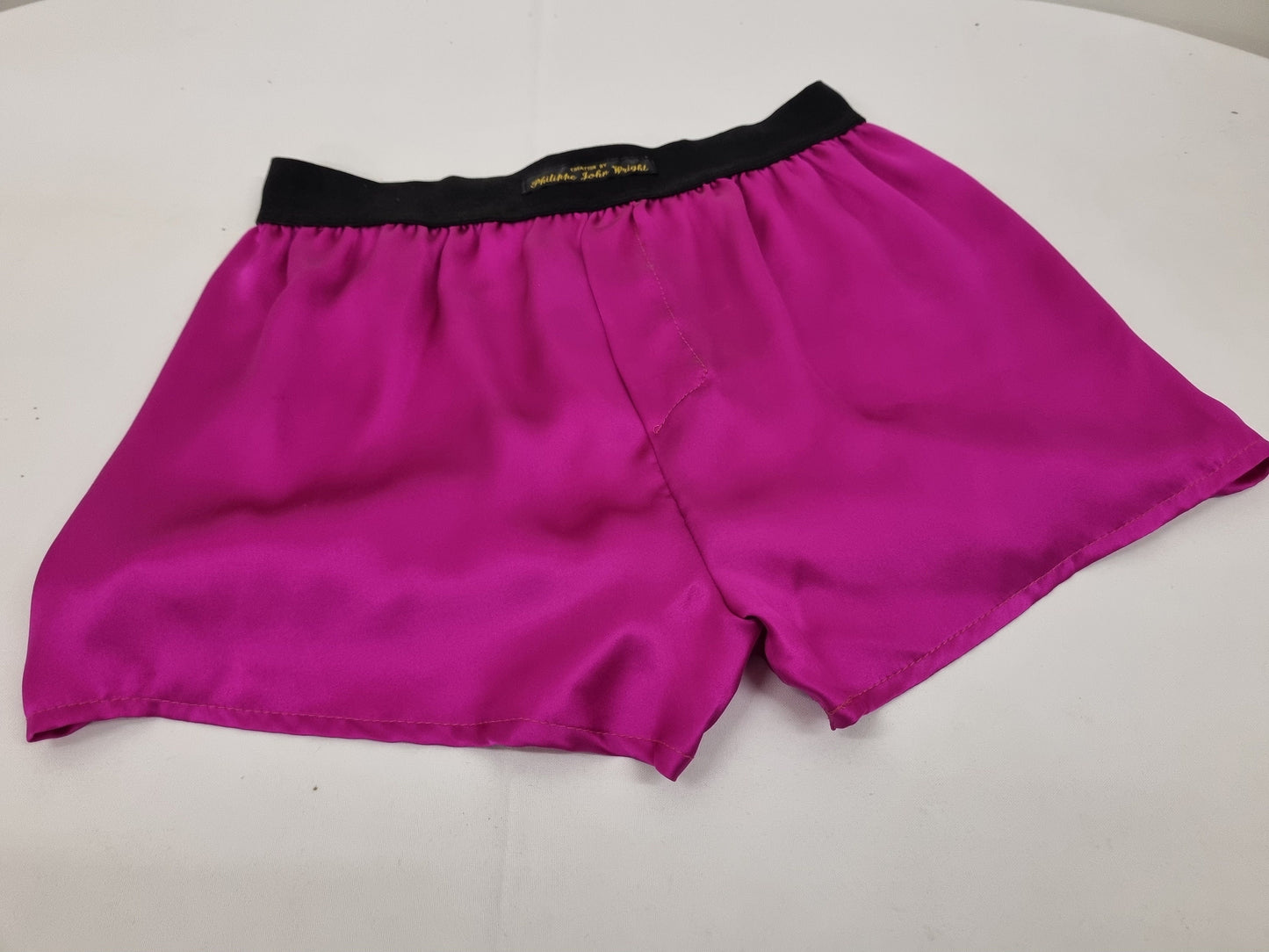 High quality hot pink Silk boxer shorts made in France