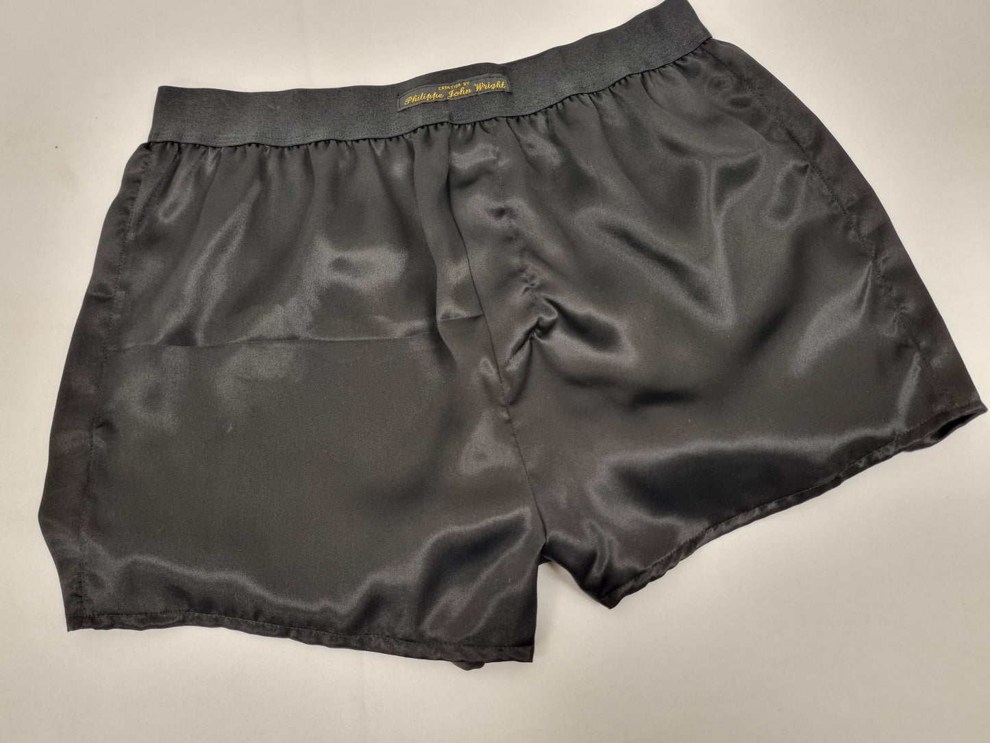 High quality black Silk boxer shorts made in France