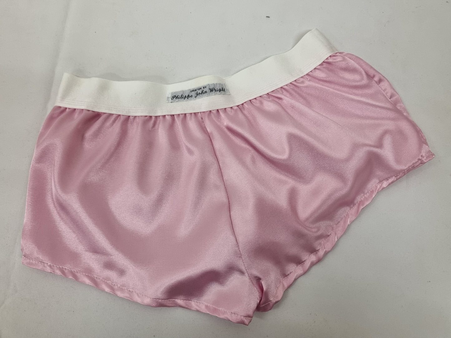 Womans PALE PINK satin boy shorts, pajamas, french knickers made in France