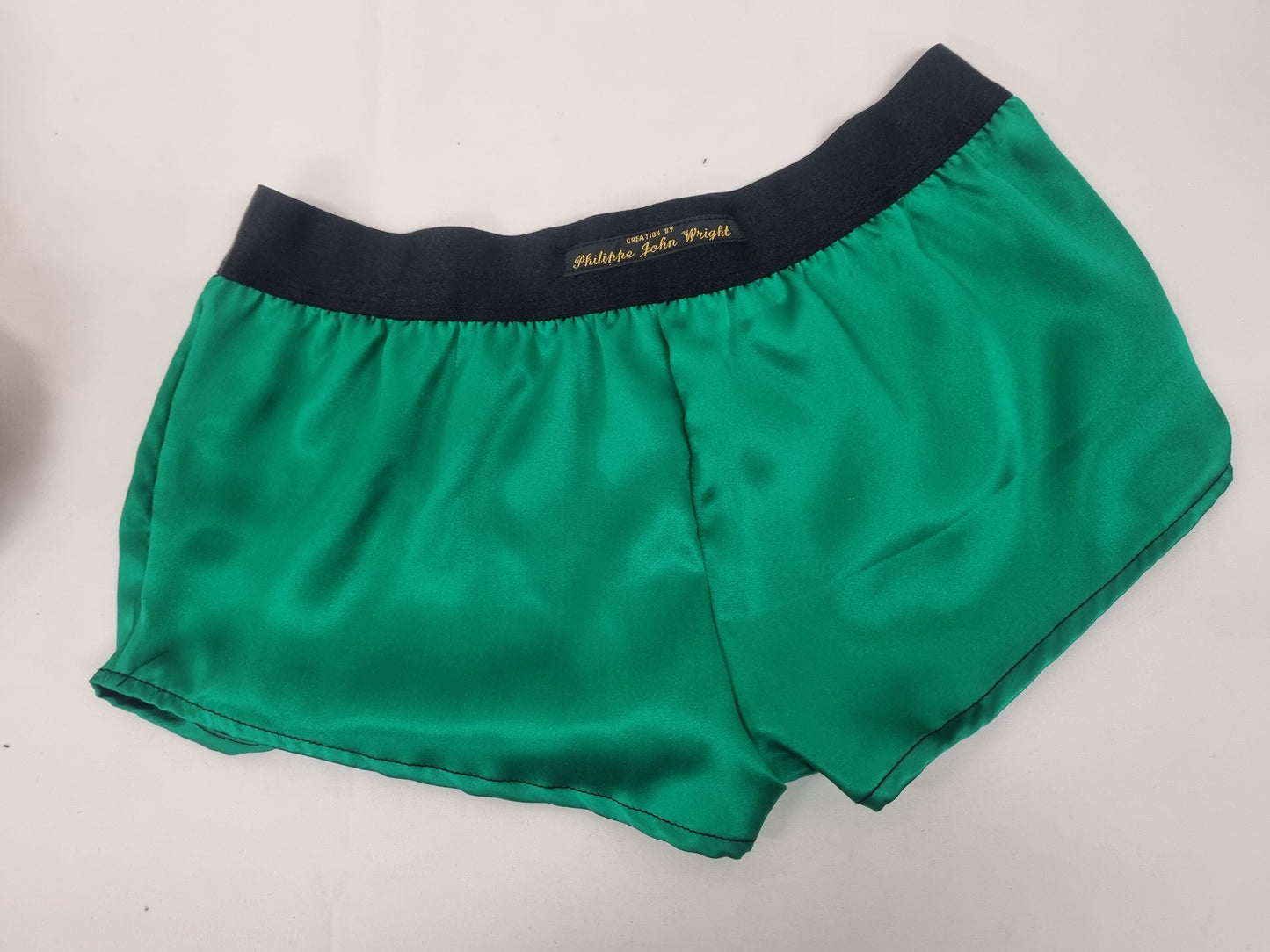Womans GREEN hight quality silk boy shorts, pajamas, french knickers made in france