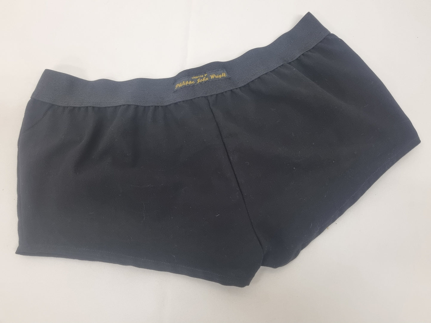 Womans BLACK organic washed cotton boy shorts, pajamas, French knickers made in France
