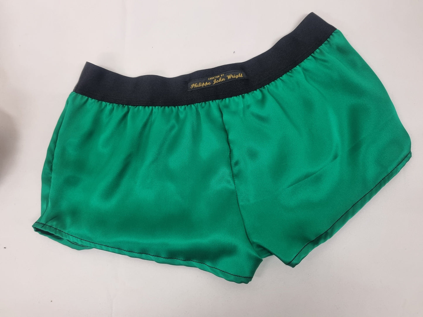 Womans double bundle GREEN and RED hight quality silk boy shorts, pajamas, French knickers made in France