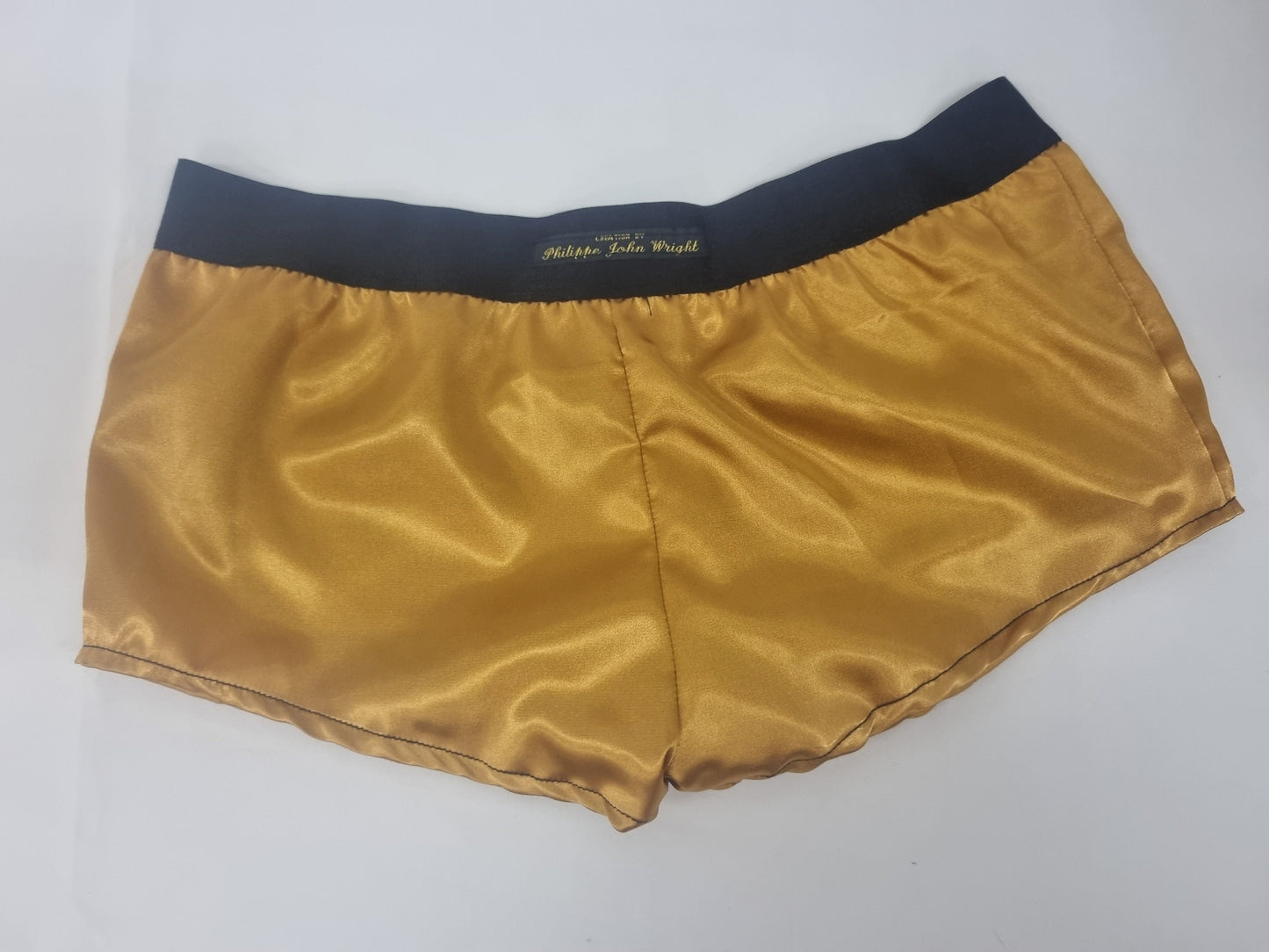 Womans GOLD satin boy shorts, pajamas, French knickers made in France
