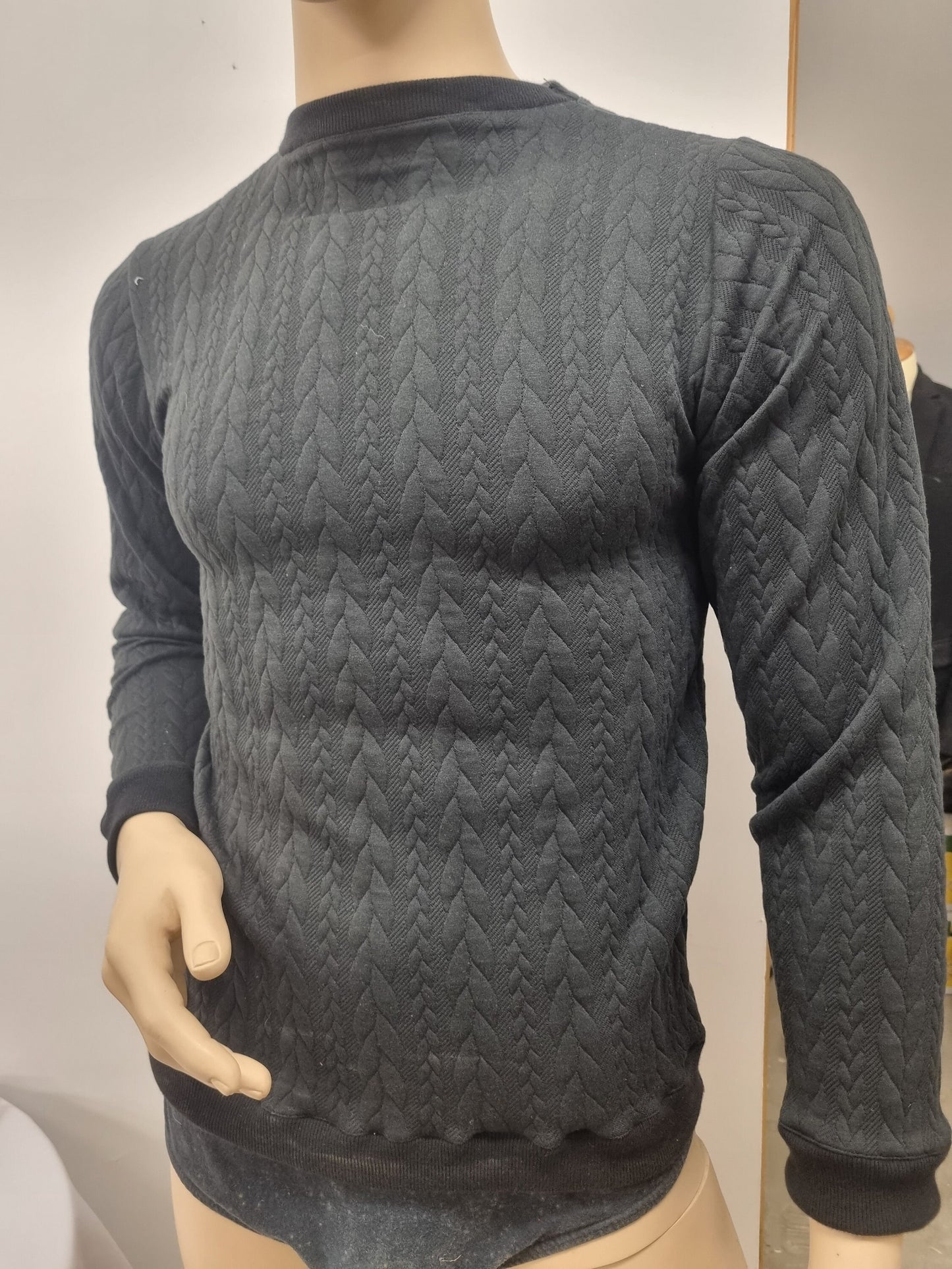 hand made cable knit mens warm jumper cashmere finish made in France