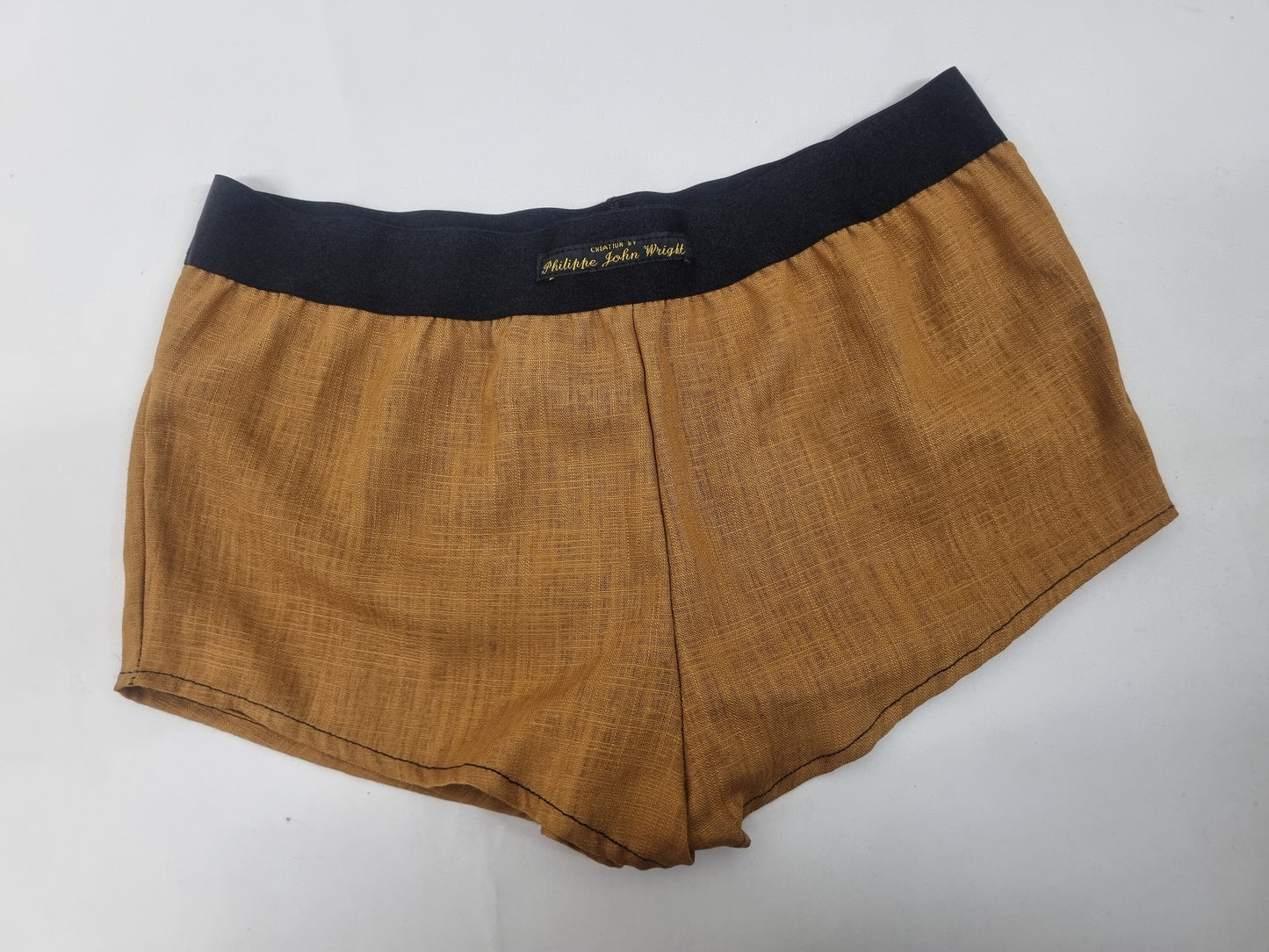 Womans double bundle GREEN and CHESTNUT BROWN linen boy shorts, pajamas, french knickers made in france