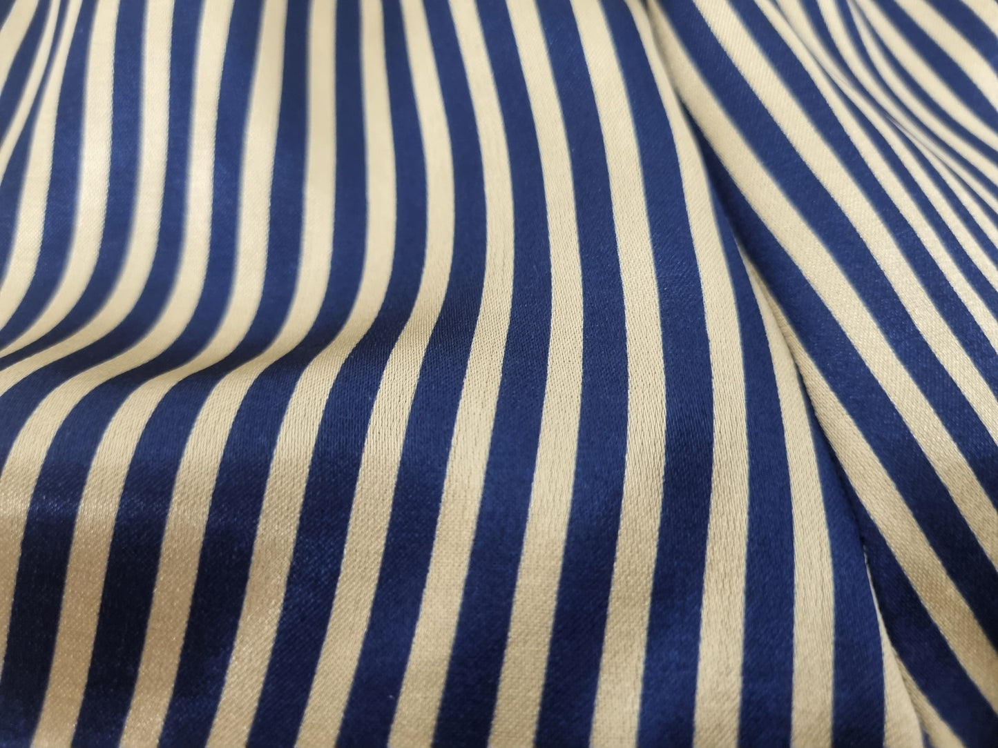 His and her BLUE and GOLD STRIPED silky Satin boxer short and boy shorts bundle hand made in France perfect for gifts