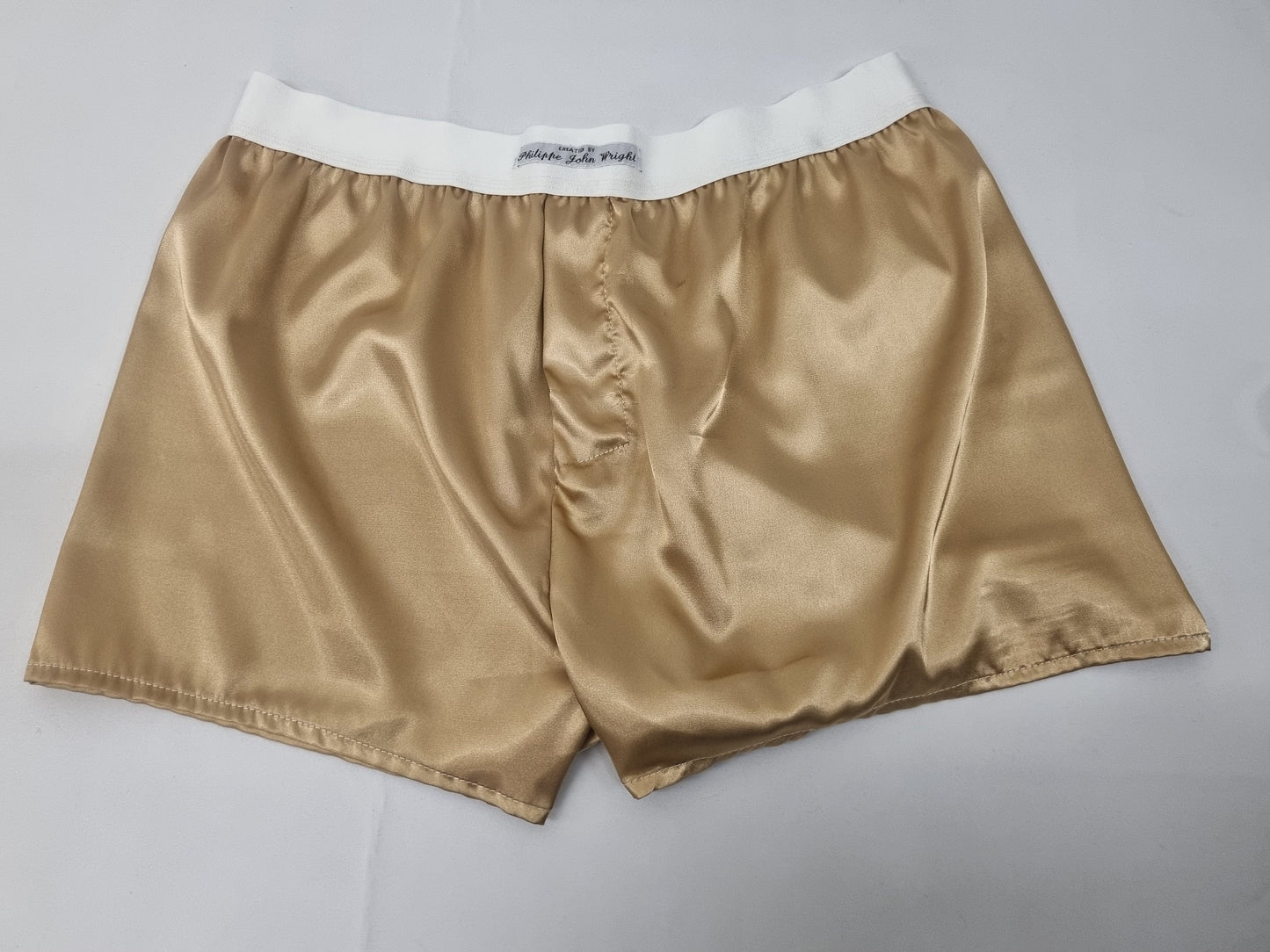 CHAMPAGNE satin boxer shorts for men made in France