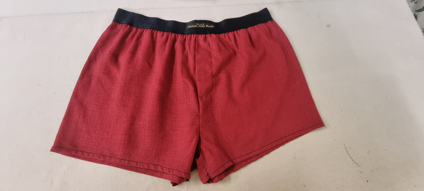 Hand made natural organic LINEN men boxer short with soft elastic.