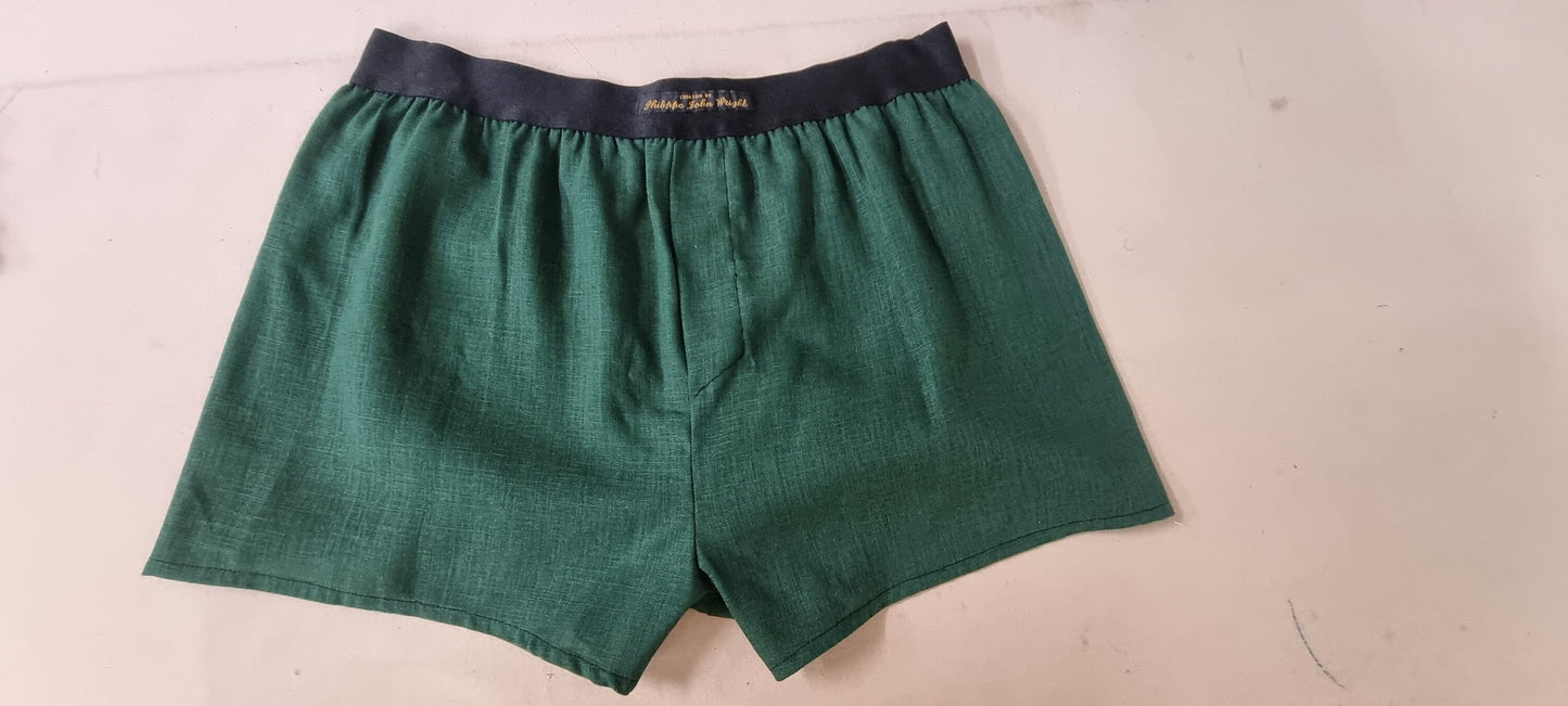 Hand made natural organic LINEN men boxer short with soft elastic.