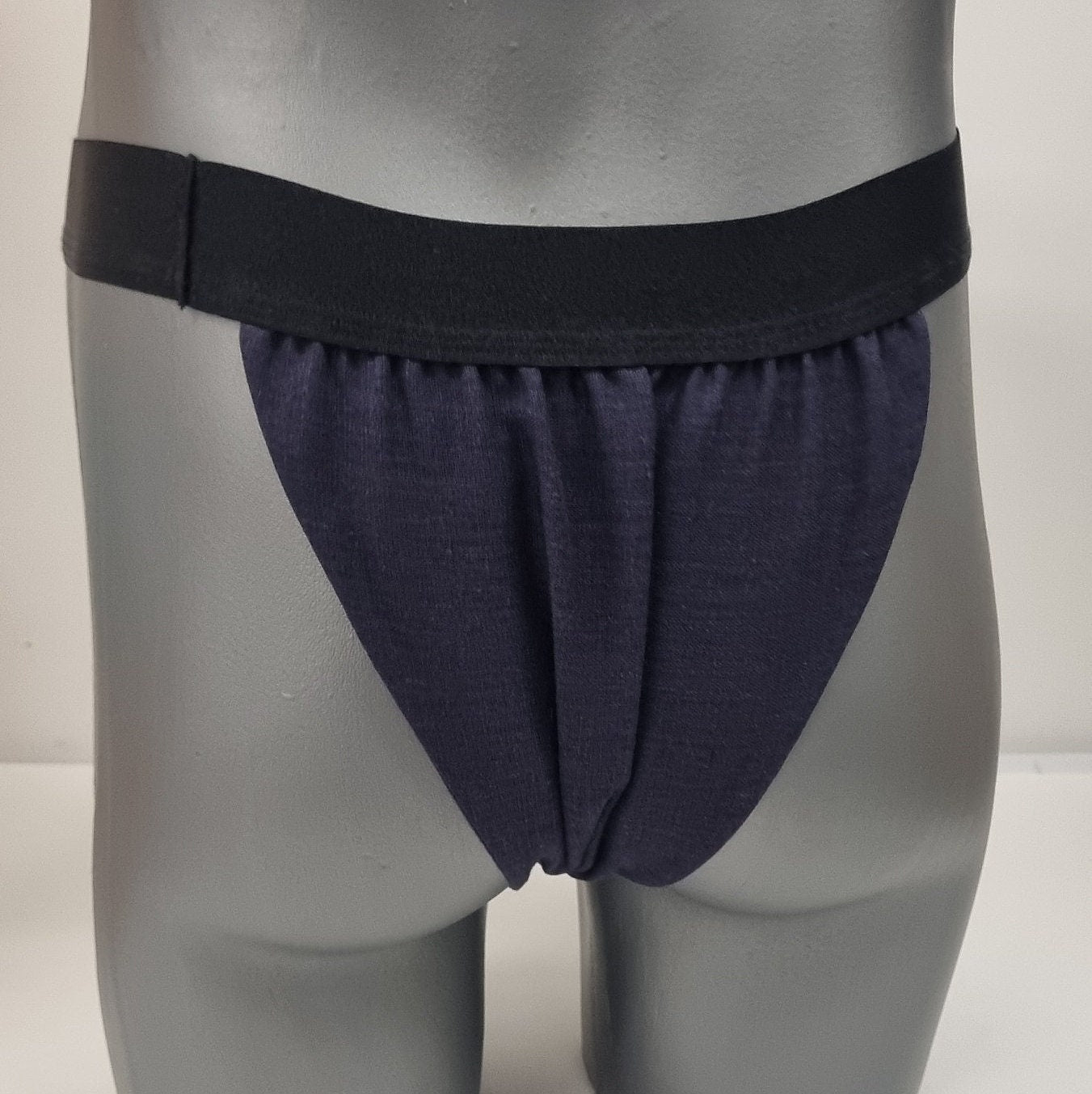 Men thong DARK NAVY BLUE organic linen briefs tanga like underwear fully lined soft elastic