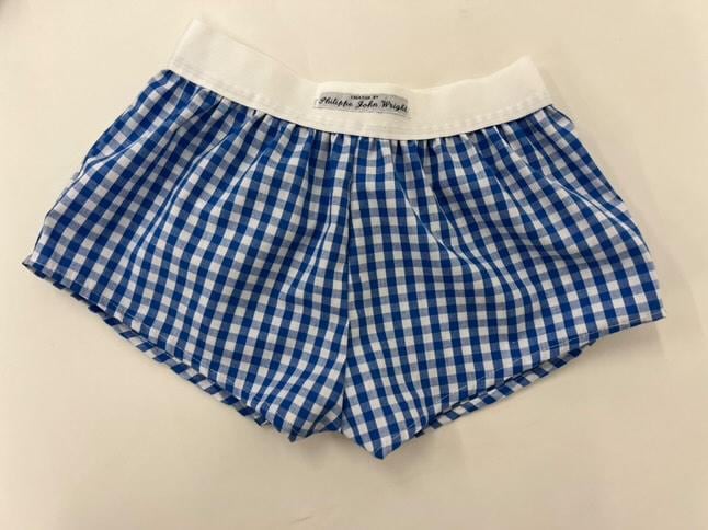 Gingham fabric natural cotton men boxer short mde in France with white elastic. Tablecloth pattern