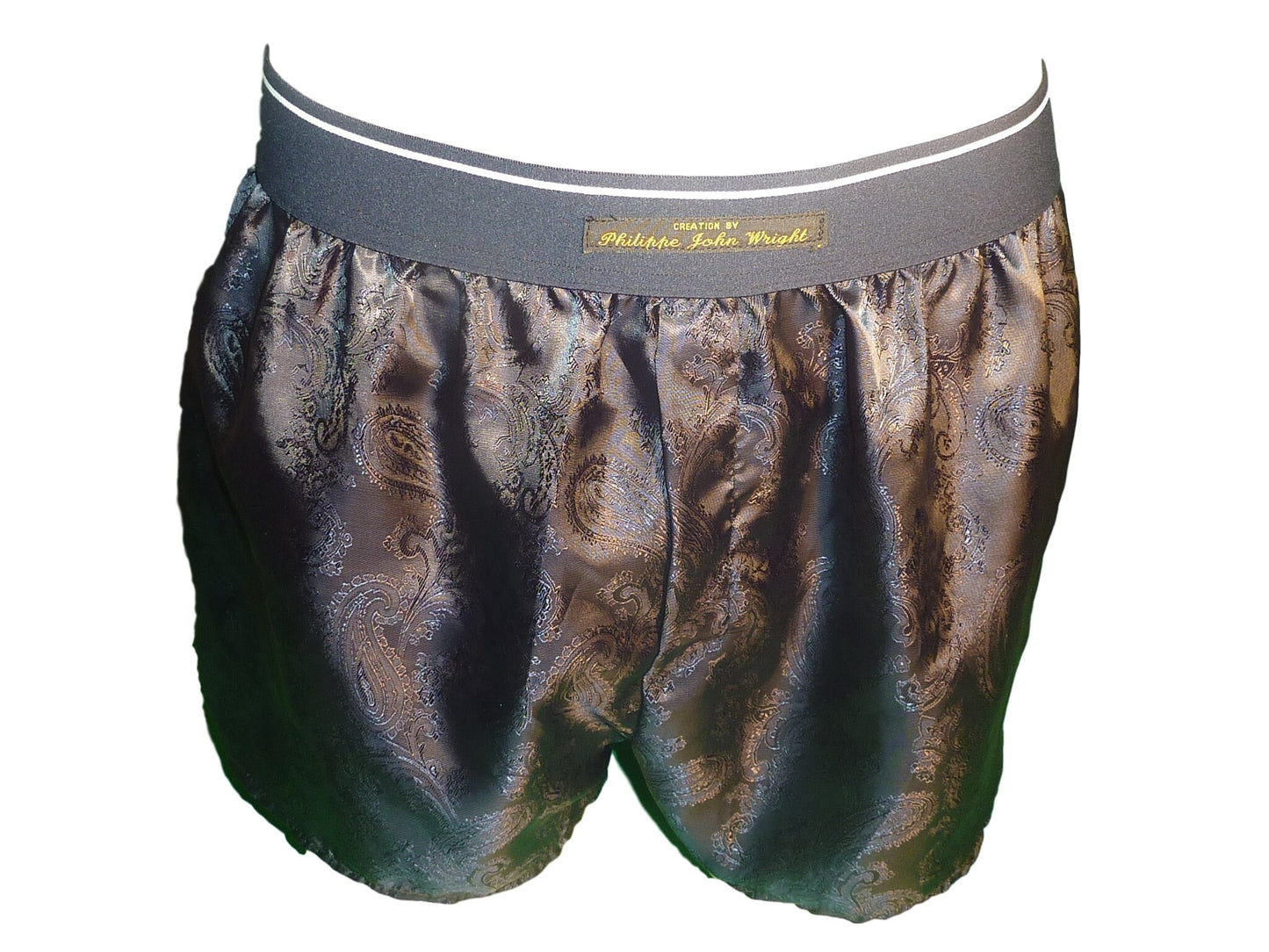 Marine silk underpants handmade cashmere pattern and made in France