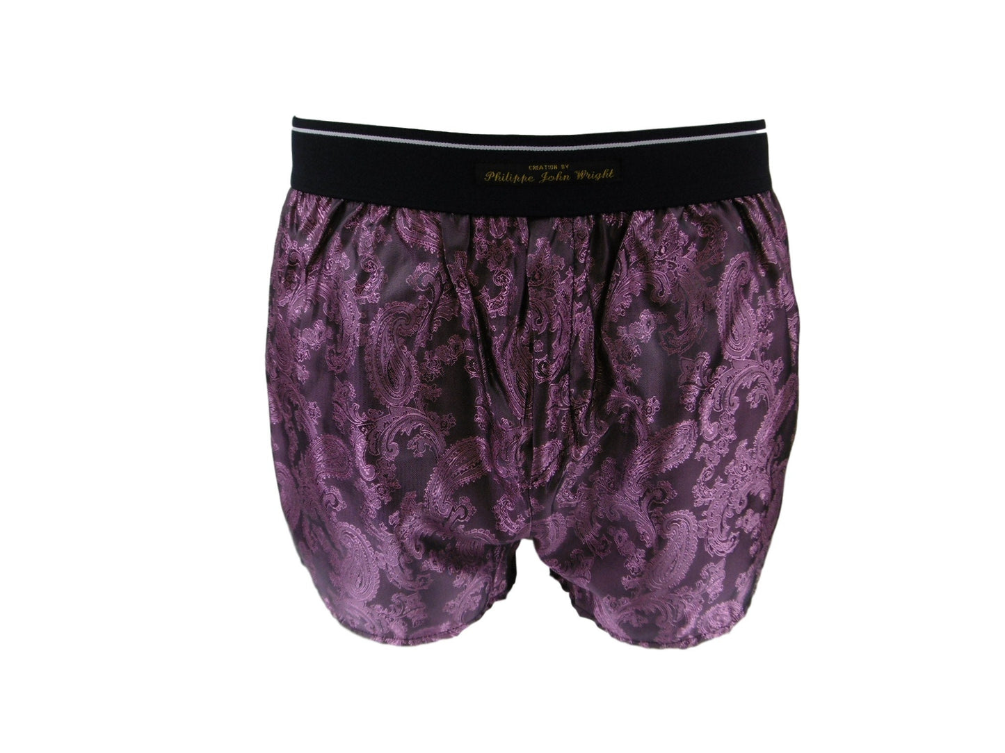 Silk boxer shorts paisley motif made in France