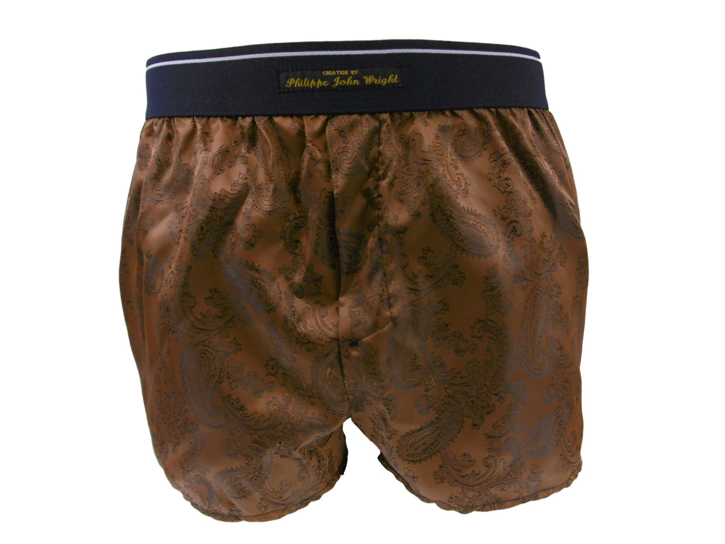 Silk boxer shorts paisley motif made in France