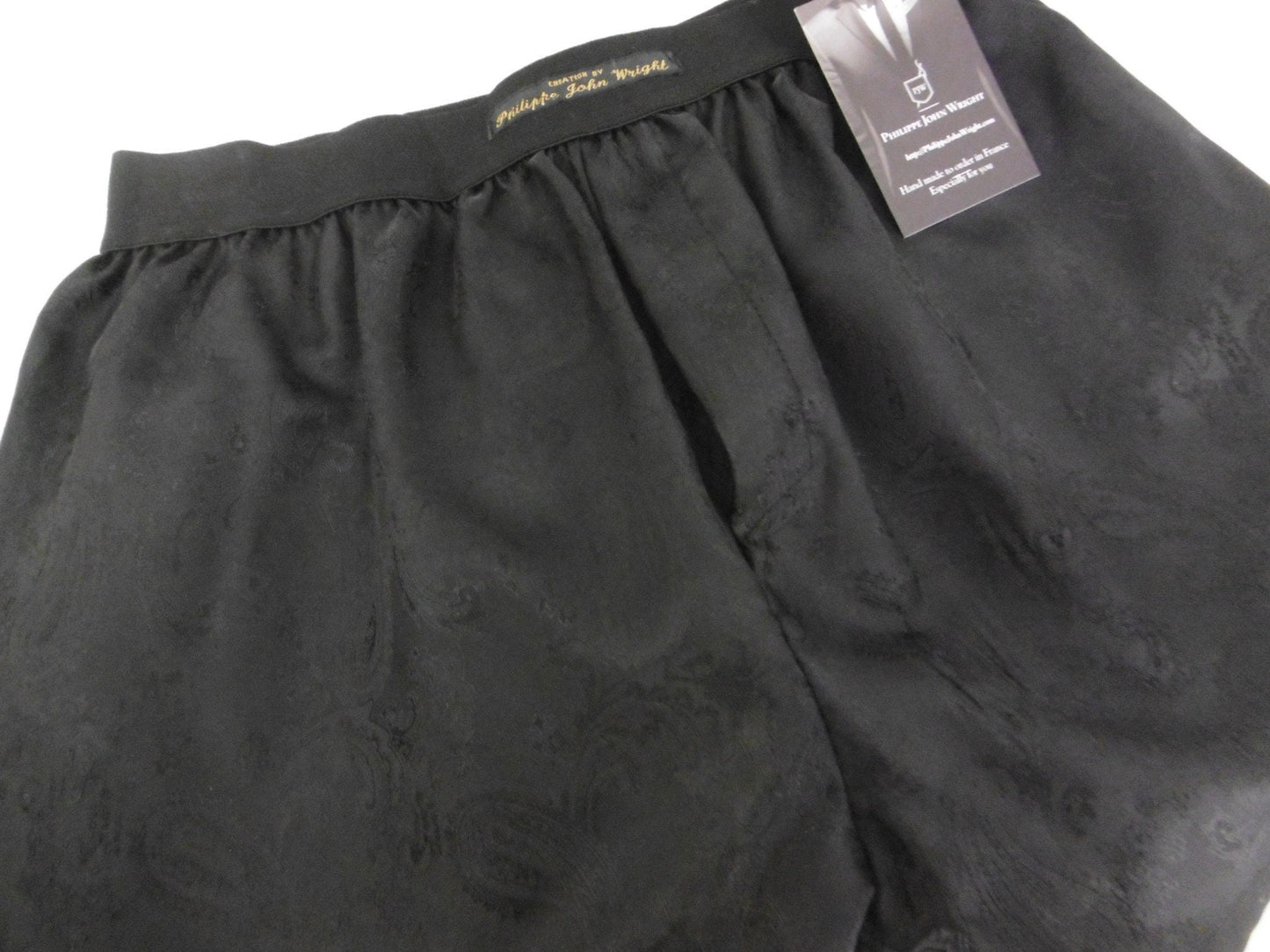 Silk boxer shorts paisley motif made in France