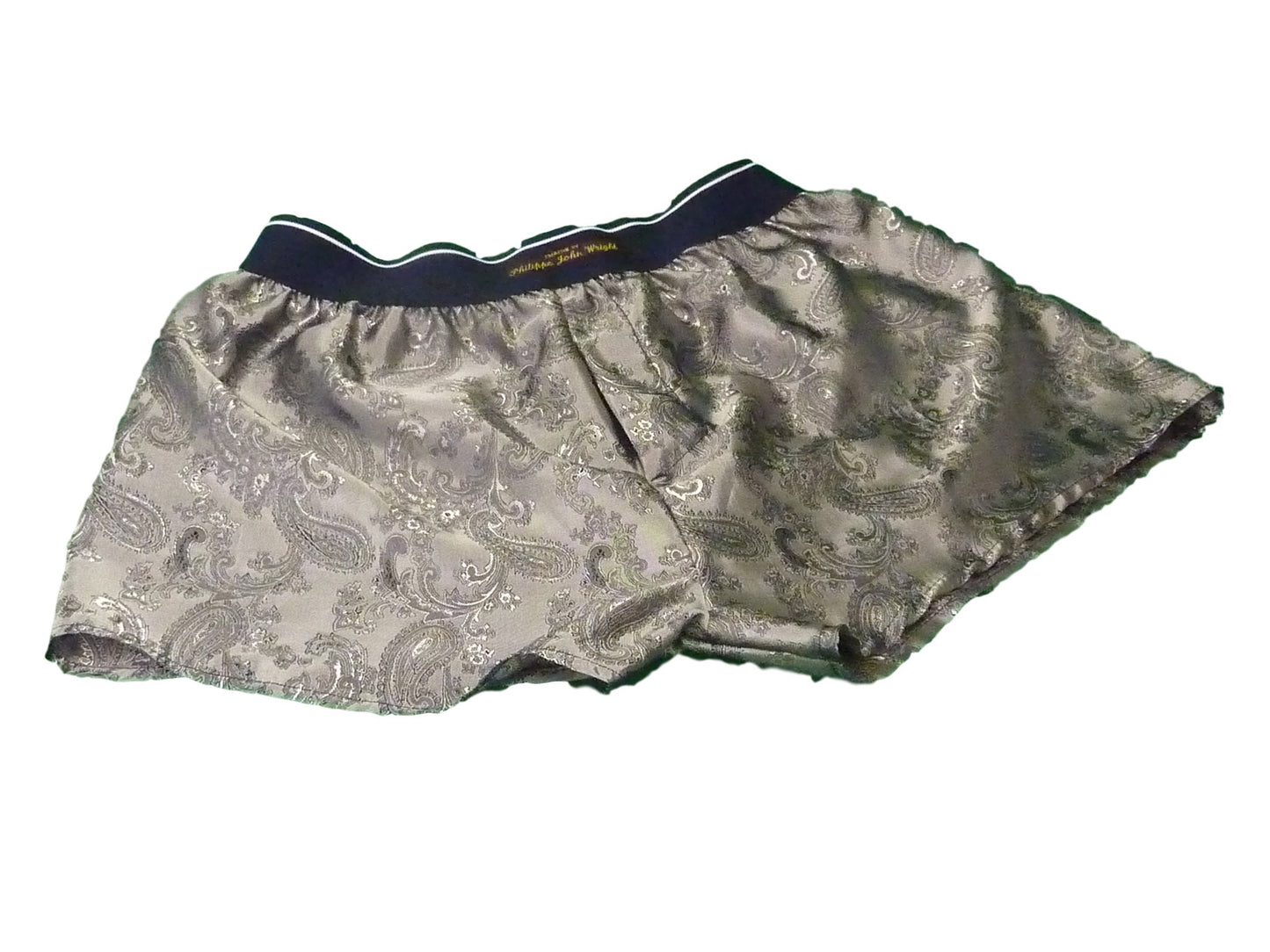 Two silk boxer shorts double bundle paisley motif made in France