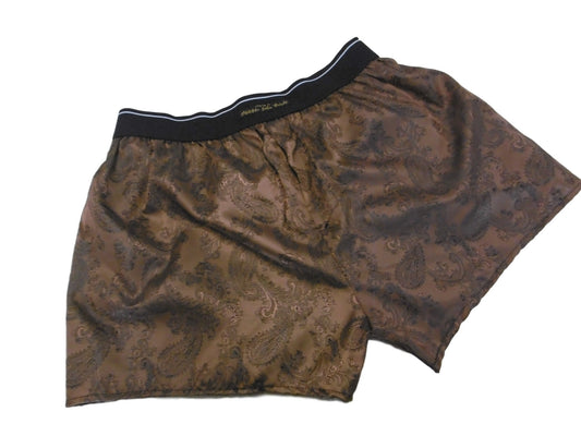 Silk boxer shorts paisley motif made in France
