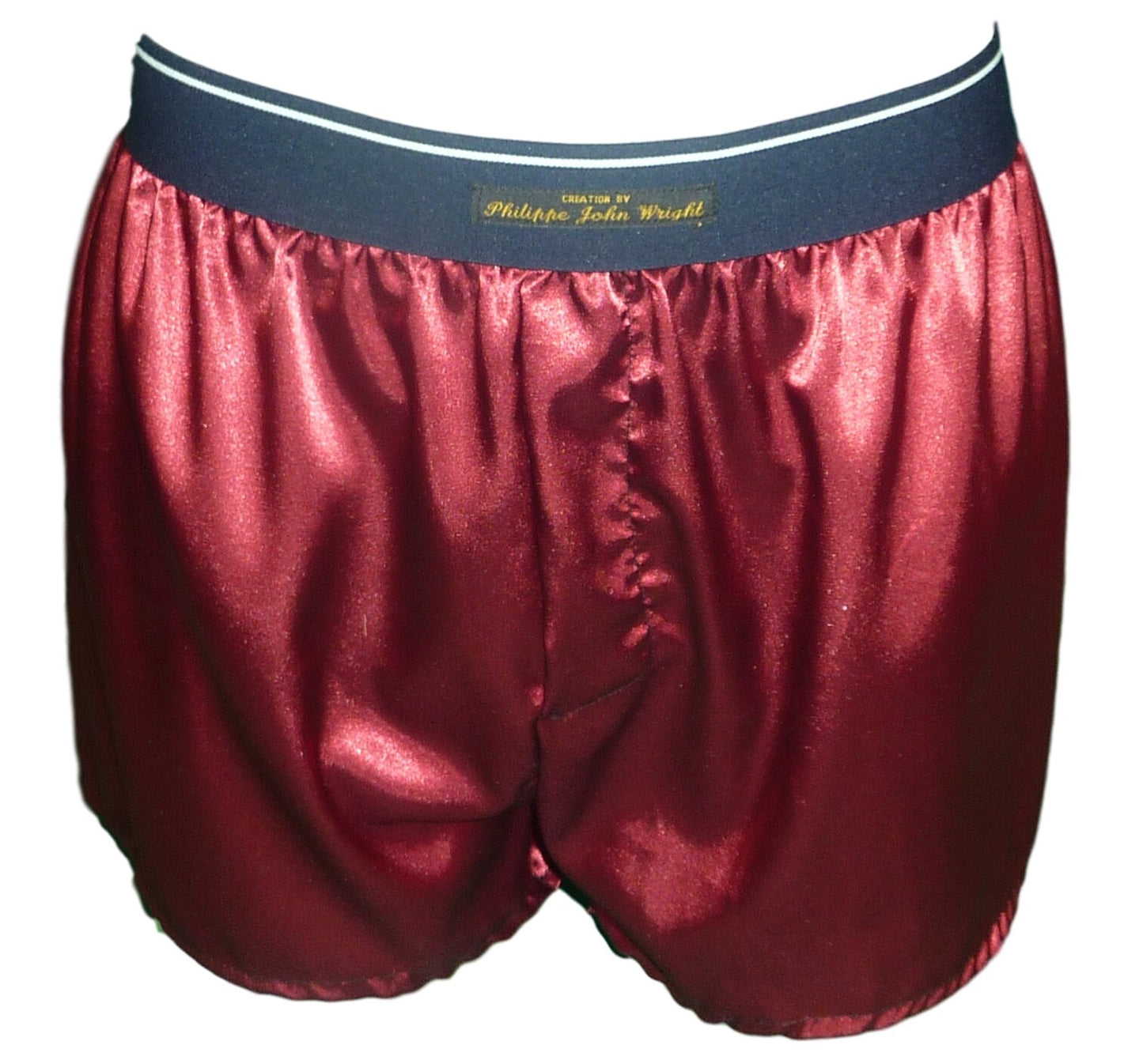 Burgundy bordeau satin boxer shorts for men made in France