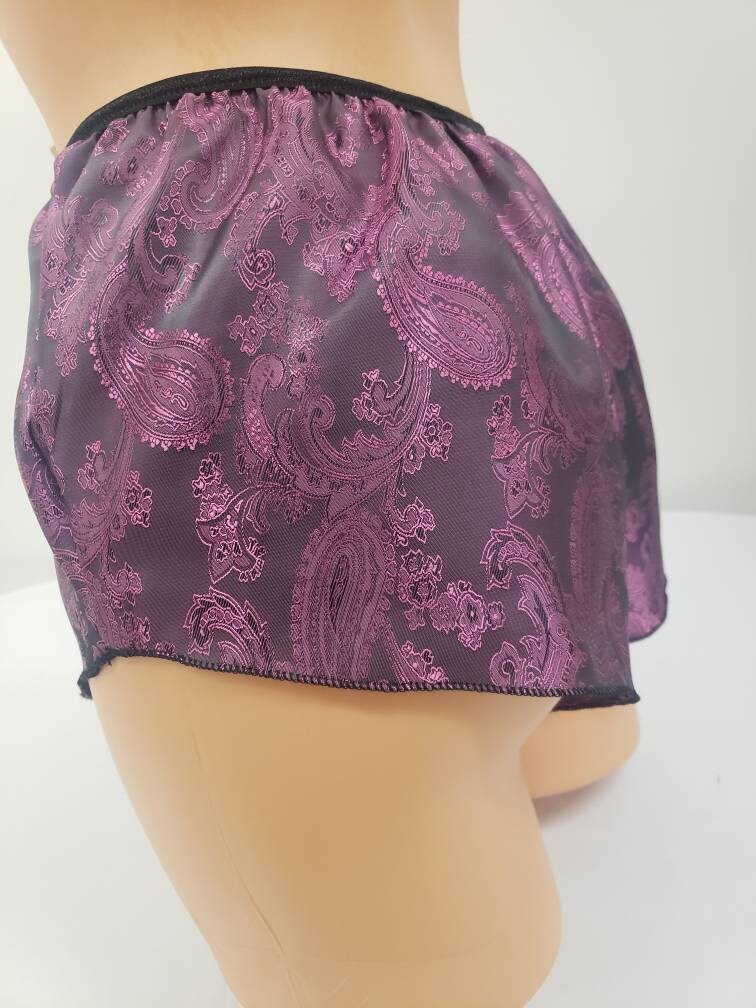 Womans Silk boy shorts paisley motif made in France