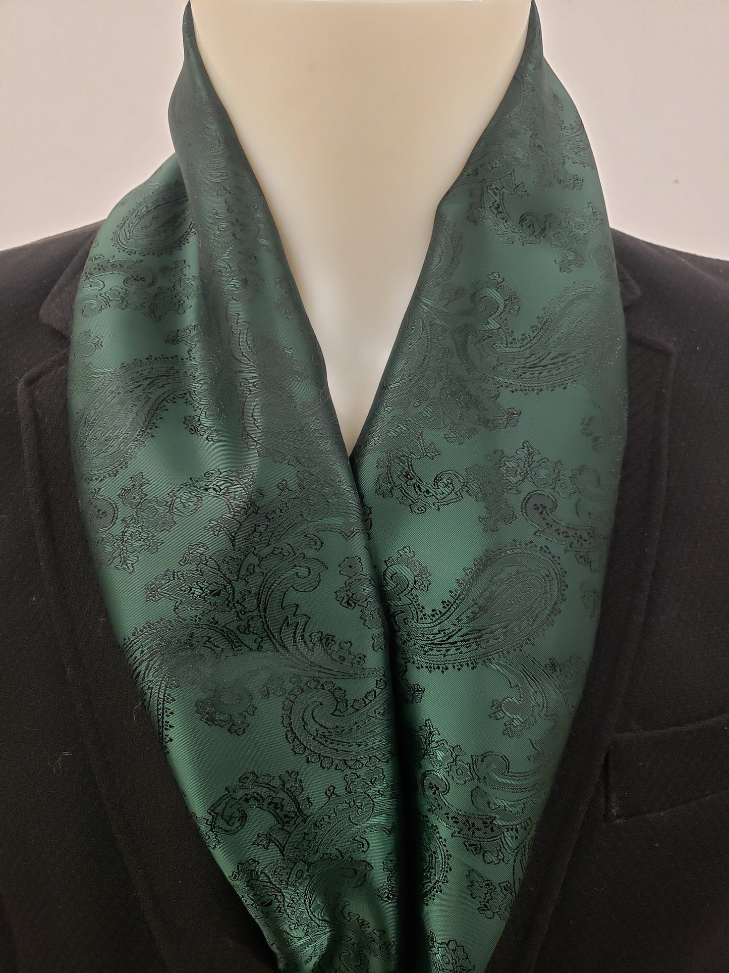 Double-sided pure Silk scarf with a paisley motif "20X140 cm",Hand made in France