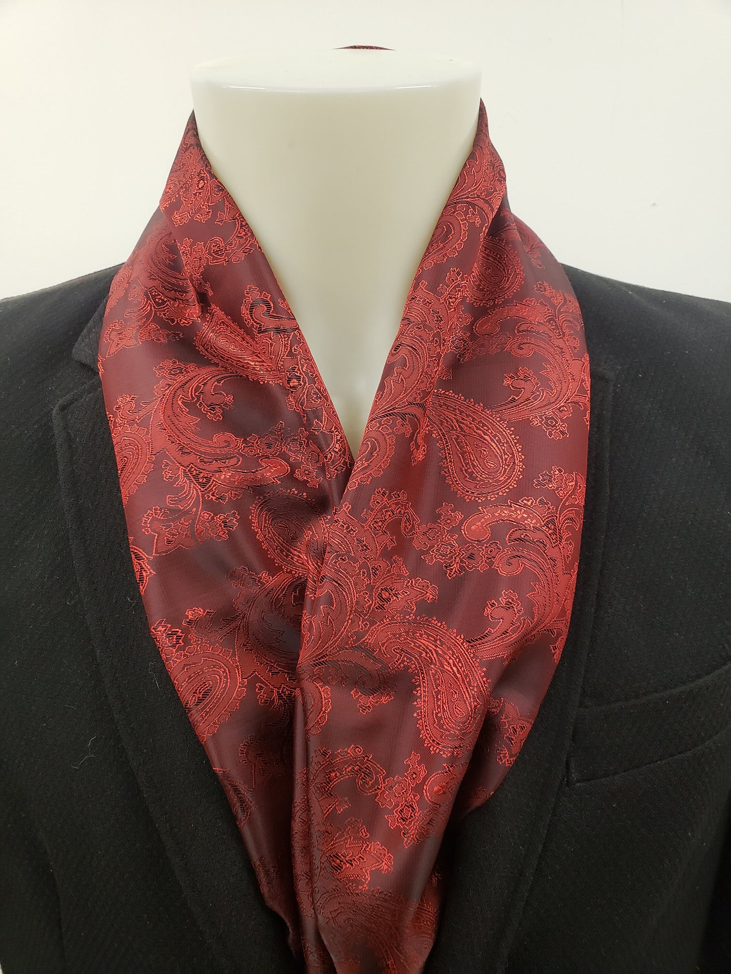 Double-sided pure Silk scarf with a paisley motif "20X140 cm",Hand made in France