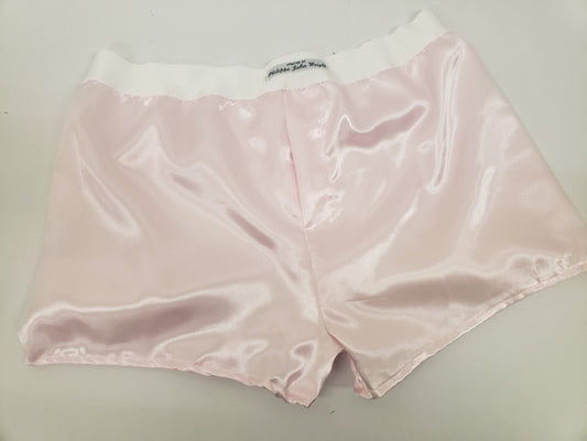 Pink satin boxer shorts for men made in France