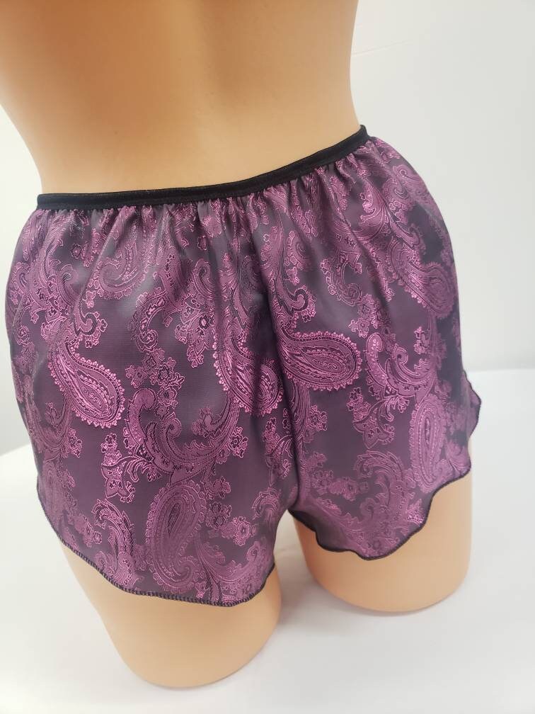 Womans Silk boy shorts paisley motif made in France