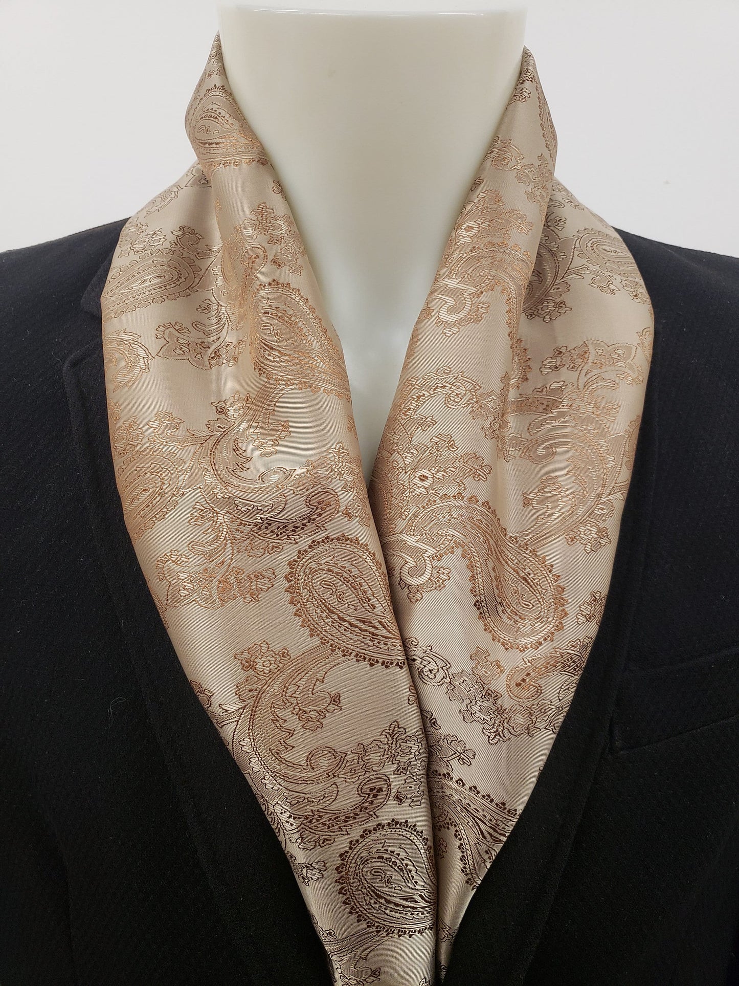 Double-sided pure Silk scarf with a paisley motif "20X140 cm",Hand made in France