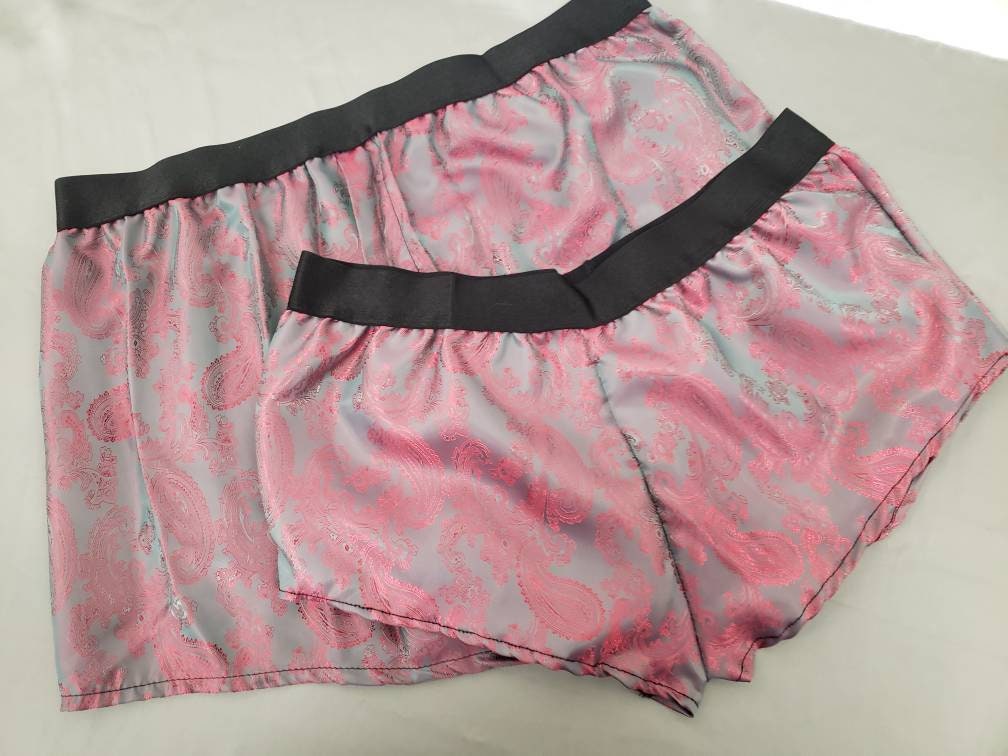 His and her Silk boxer short and boy shorts bundle hand made in France perfect for gifts