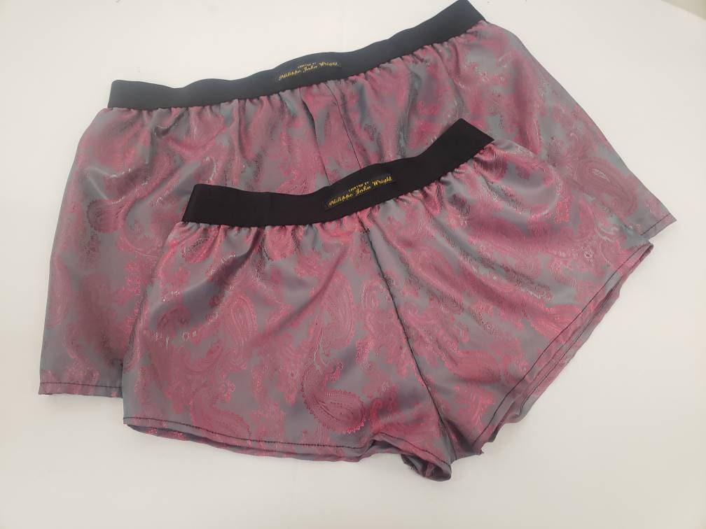 His and her Silk boxer short and boy shorts bundle hand made in France perfect for gifts