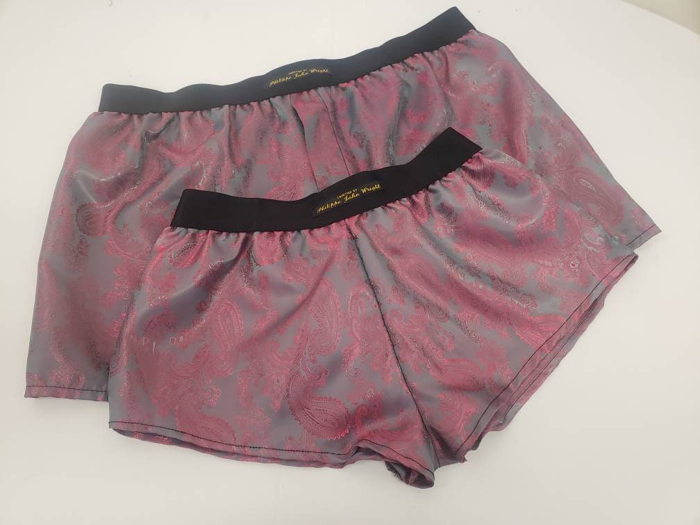 His and her Silk boxer short and boy shorts bundle hand made in France perfect for gifts