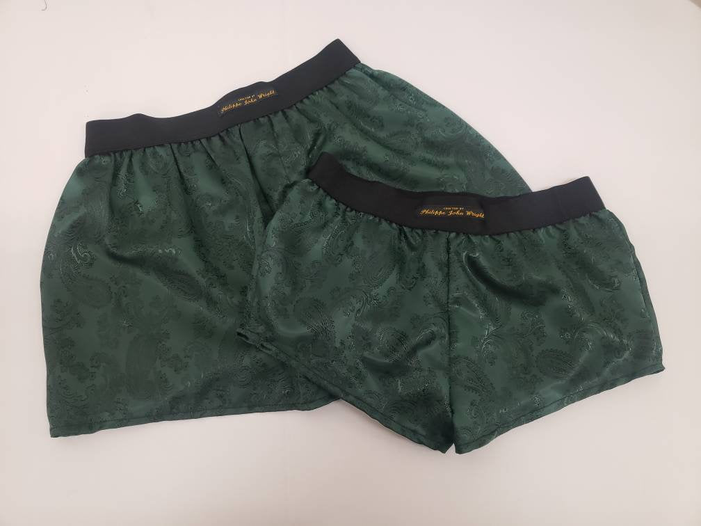 His and her Silk boxer short and boy shorts bundle hand made in France perfect for gifts