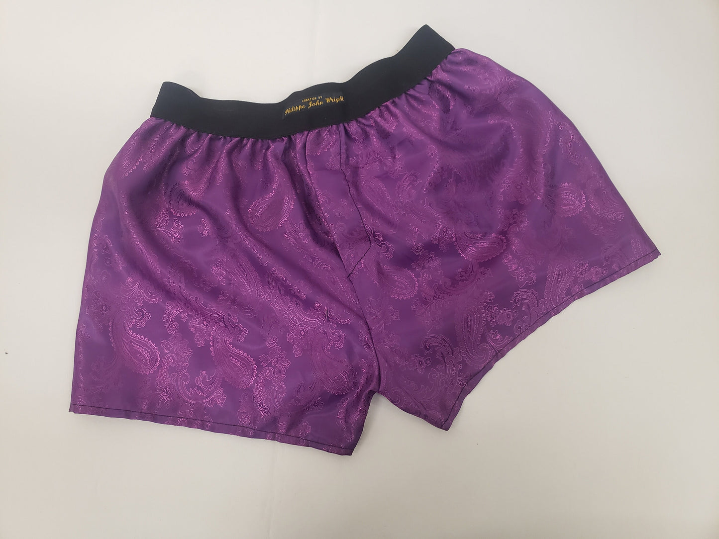 Two silk boxer shorts double bundle paisley motif made in France