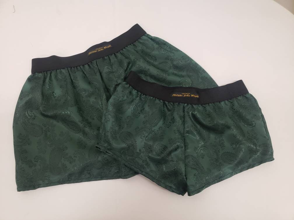 His and her Silk boxer short and boy shorts bundle hand made in France perfect for gifts