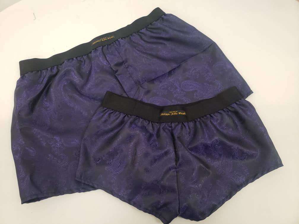 His and her Silk boxer short and boy shorts bundle hand made in France perfect for gifts