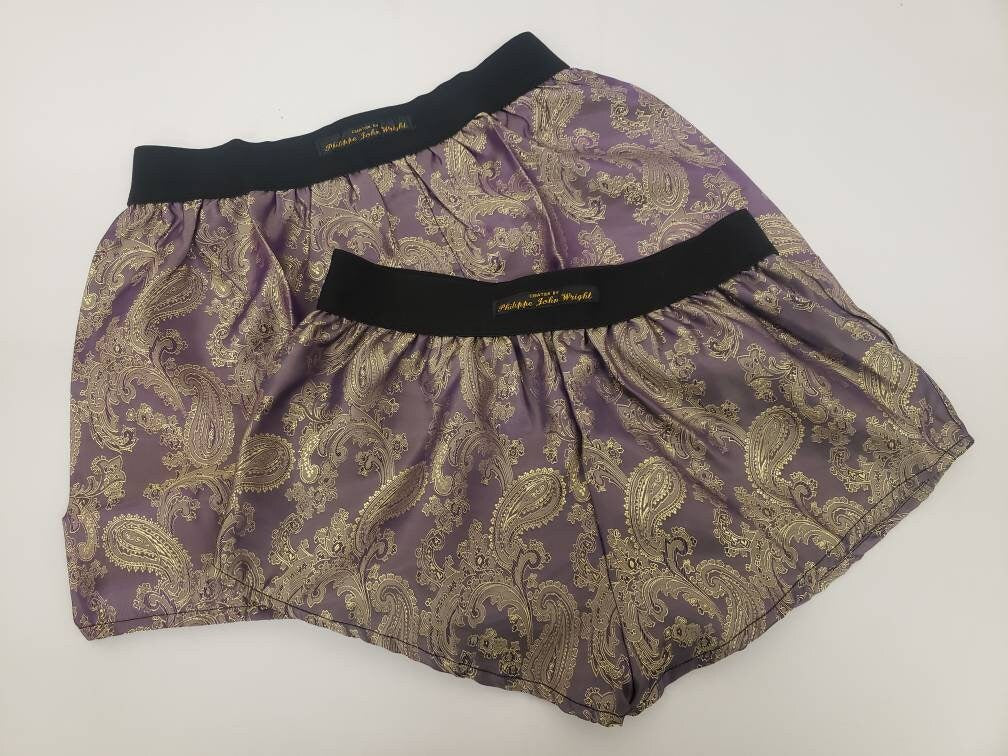 His and her Silk boxer short and boy shorts bundle hand made in France perfect for gifts