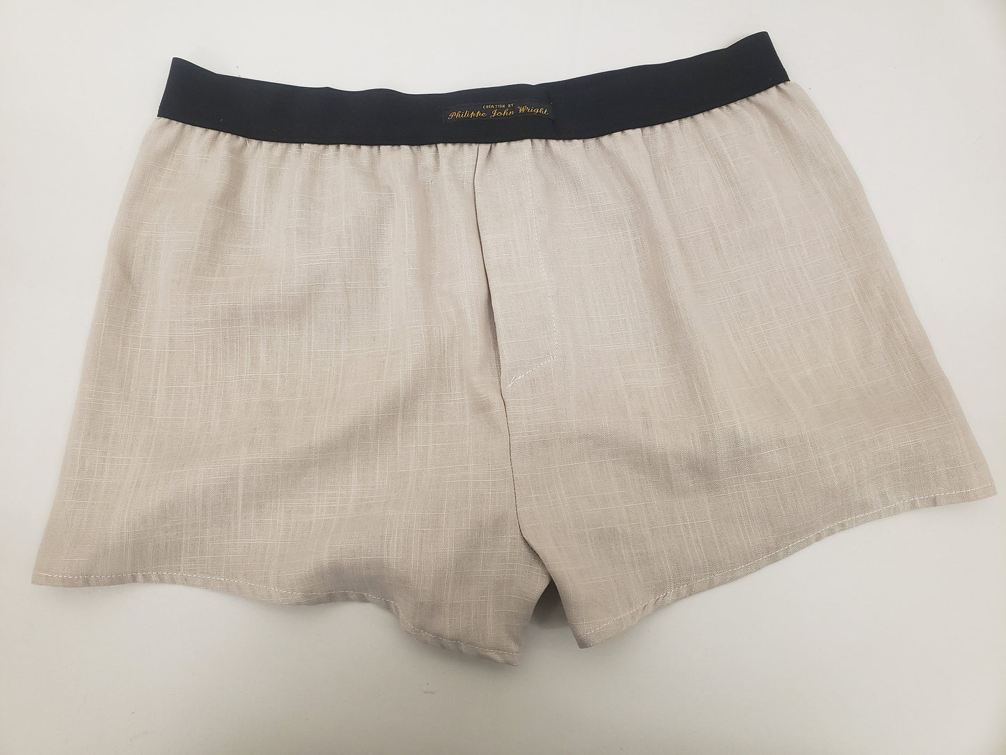 Three LINEN men boxer short bundle with black elastic.