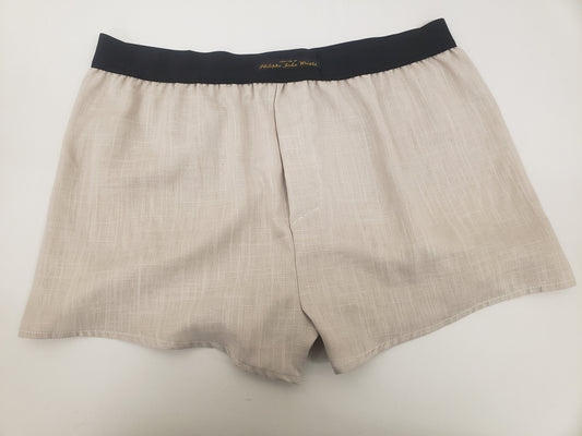 LINEN men boxer shorts with black elastic.