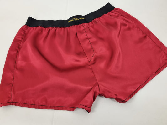 High quality burgundy red Silk boxer shorts made in France