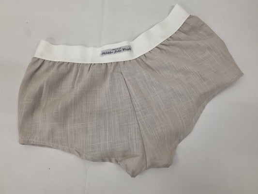 Womans NATURAL linen boy shorts, pajamas, French knickers made in France