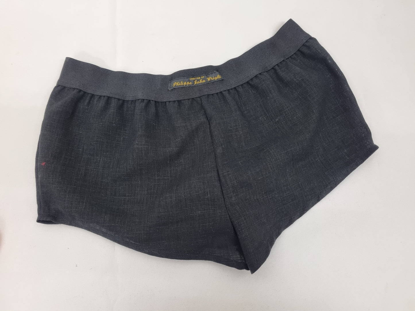 Womans double bundle BLACK and WHITE linen boy shorts, pajamas, french knickers made in france