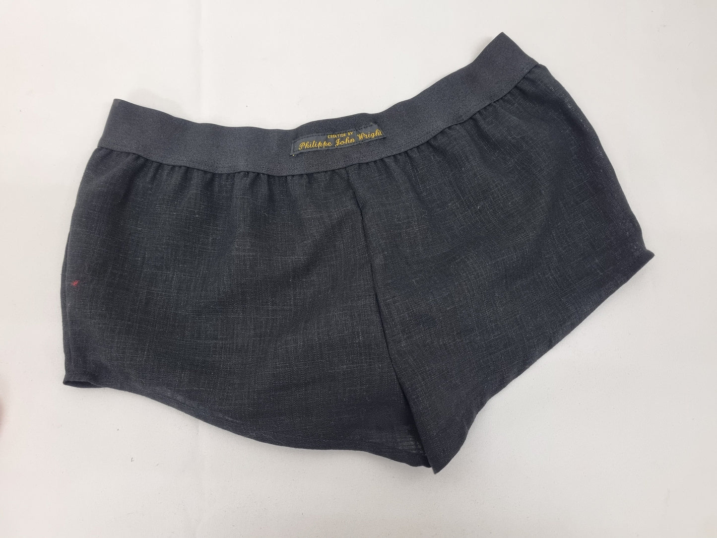 Womans double bundle BLACK and WHITE linen boy shorts, pajamas, French knickers made in France
